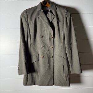 Worth Petite Double Breasted 100% Wool Jacket Taupe/Khaki Size 4